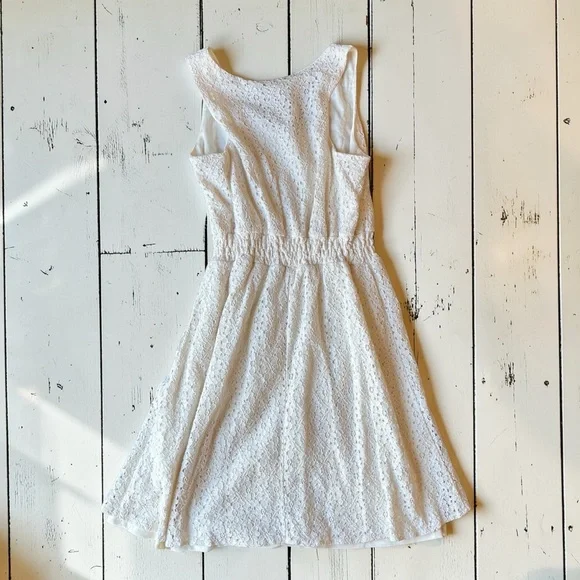 Maurices Cream Boho Lace Dress Size M Sleeveless Fit & Flare Lined - Picture 5 of 8